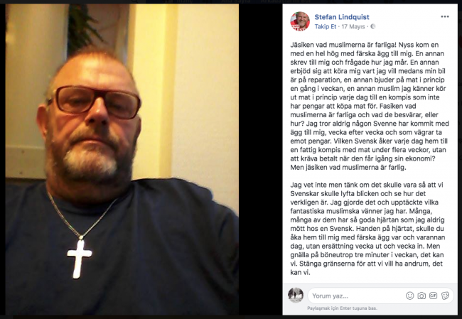 İsveçli papazın Müslümanlarla ilgili paylaşımı sosyal medyada büyük beğeni topladı